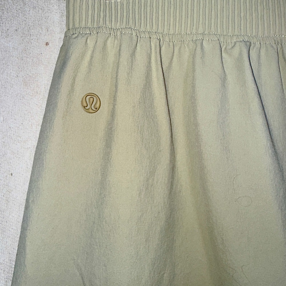 Lululemon Stretch Woven Wide Leg High Rise Pant Tan Khaki LW5FF3S Womens Size M - Picture 5 of 11